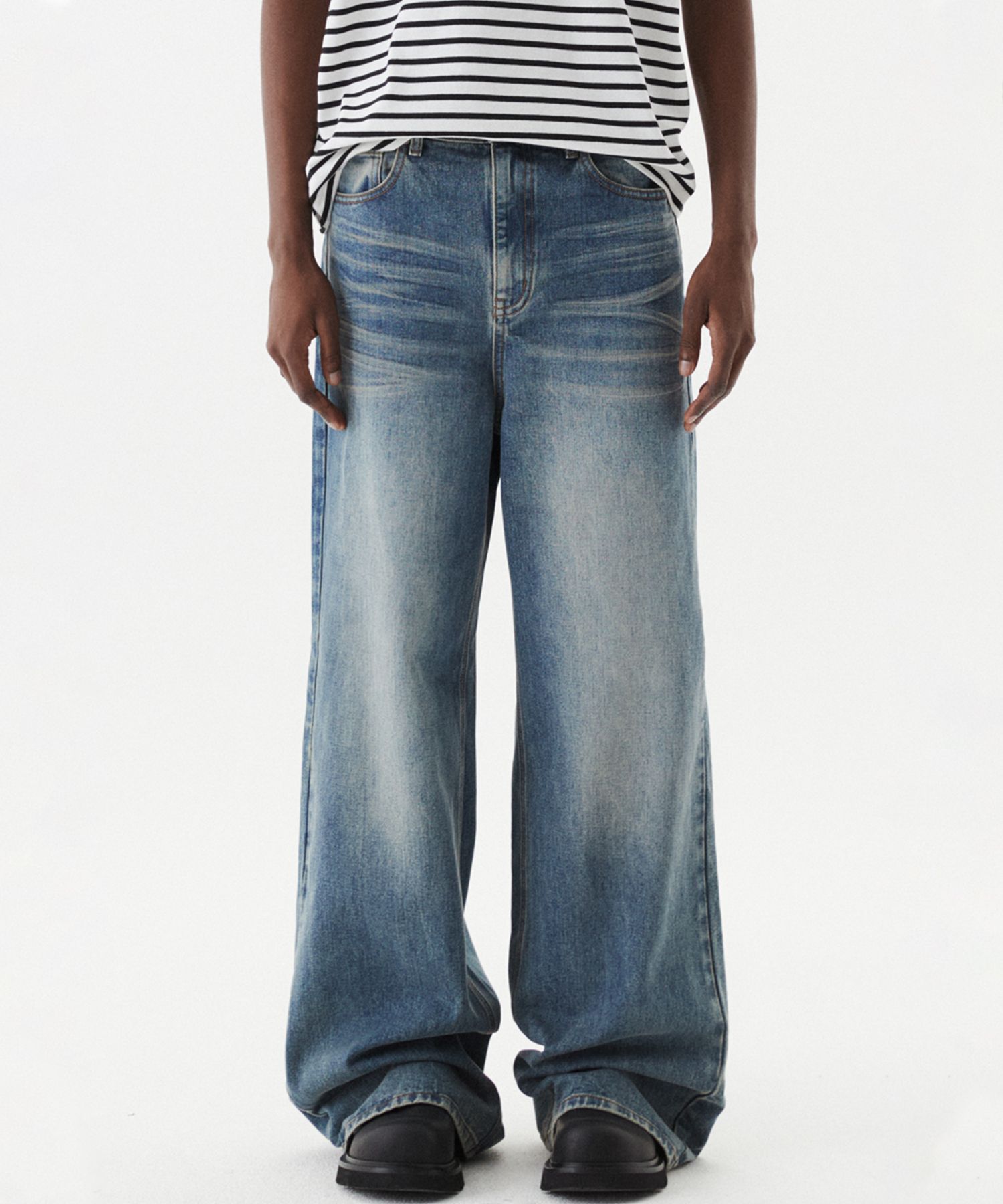 DNSR ■ Wide flared denim pants デニム MUSINSA | DNSR wide flared denim pants blue