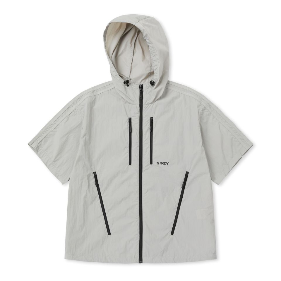 [ NERDY ]★韓国人気★ZIPPER POINT SHORT SLEEVE WINDBREAKER MUSINSA | NERDY Zipper Point Short Sleeve Windbreaker Light Grey