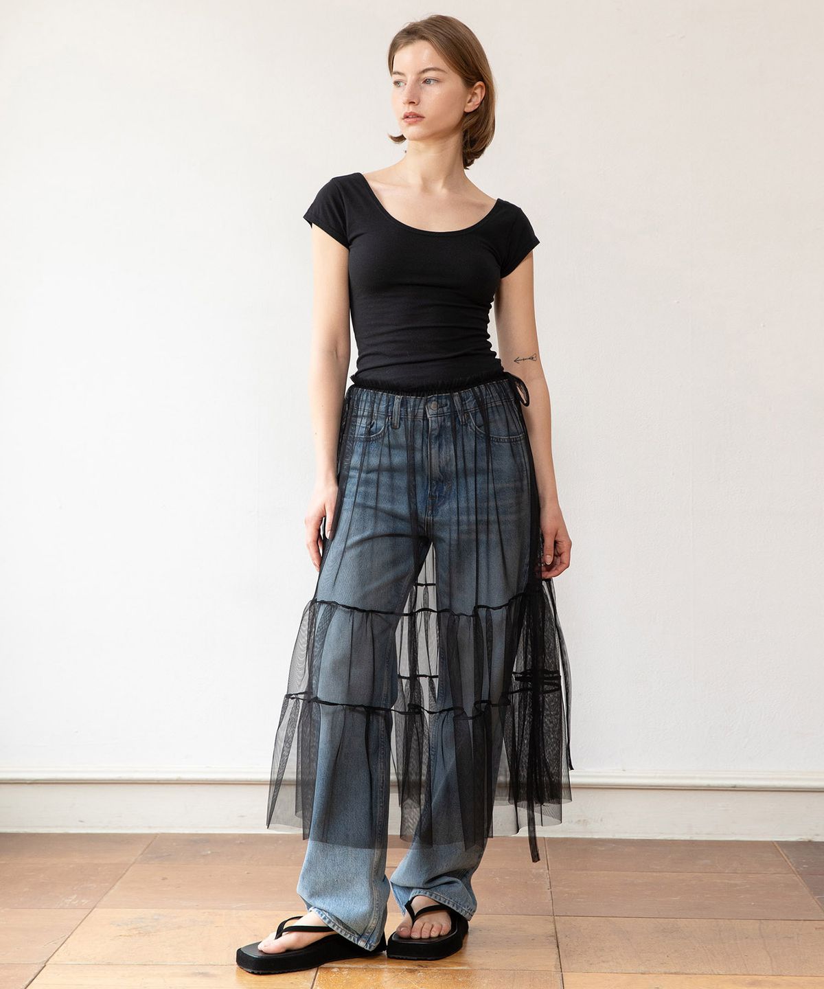 제이마크뉴욕(JMARKNEWYORK) Lace wrap skirt - Black