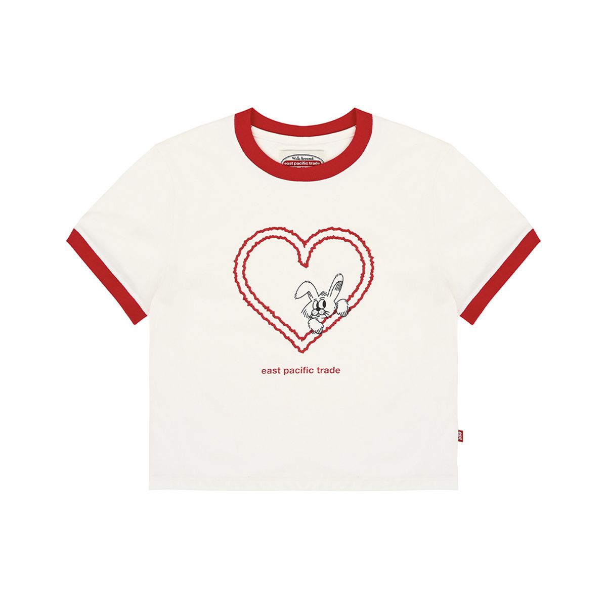 이피티(EPT) WM HEART NIBBLE RINGER T-SHIRT (WHITE/RED)