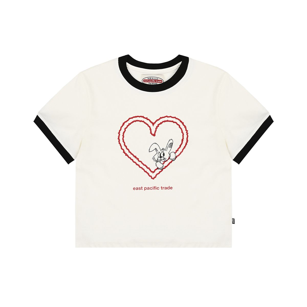 이피티(EPT) WM HEART NIBBLE RINGER T-SHIRT (WHITE/BLACK)