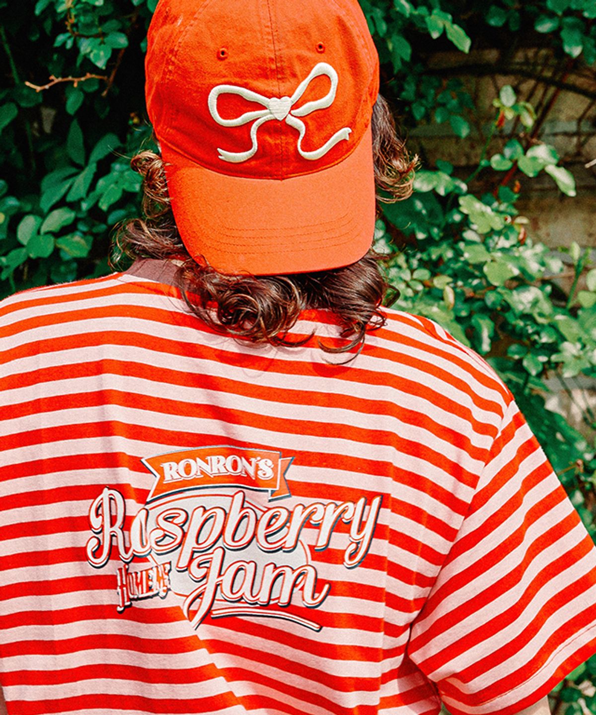 론론(RONRON) RASPBERRY JAM BASIC FIT T SHIRT RED STRIPE