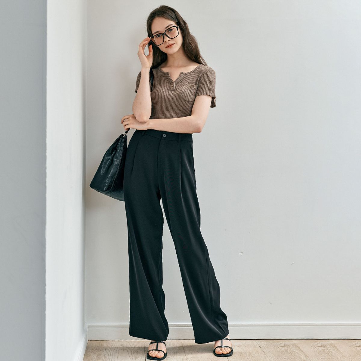 웬스데이딜라잇(WEDNESDAY DELIGHT) WD_Summer wide slacks_BLACK