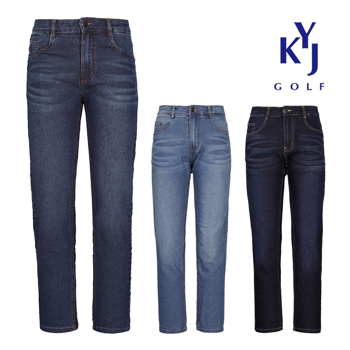 김영주 골프(KIM YOUNG JOO GOLF) 봄여름  청바지 스트레이트핏 스판 골프 남성 팬츠 DOMMJN18