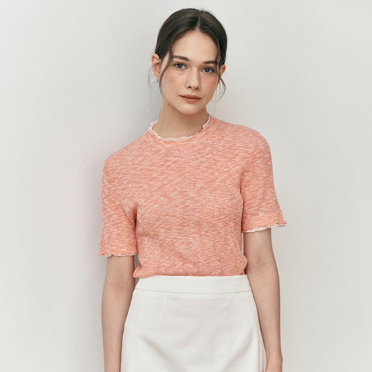 웬스데이딜라잇(WEDNESDAY DELIGHT) WD_Slim shirring sleeve top_PINK