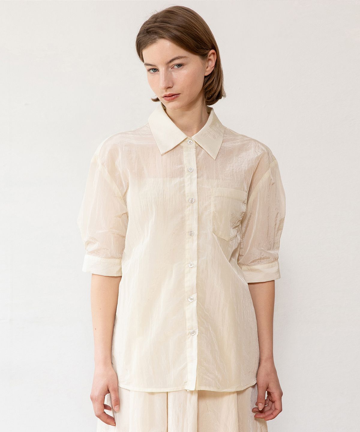 제이마크뉴욕(JMARKNEWYORK) See-through blouse - Cream
