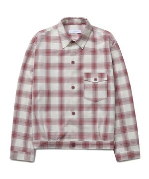 옴브레 체크 셔츠자켓 (레드)
