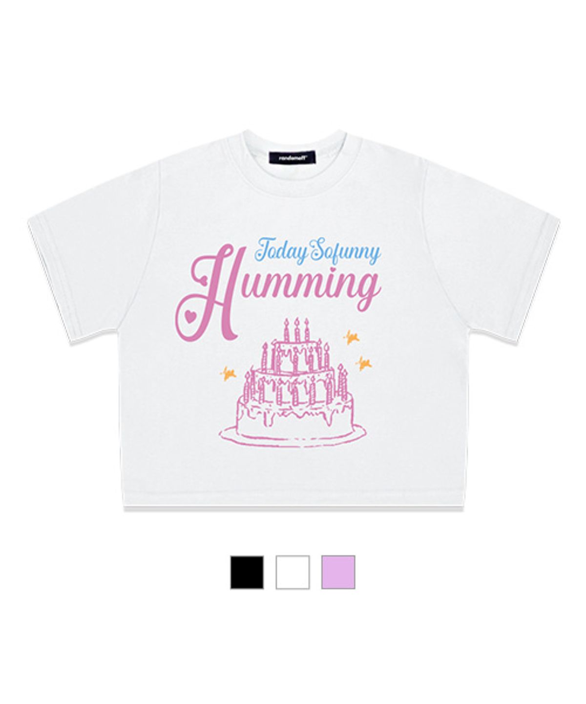 랜덤오프(RANDOMOFF) HUMMING CAKE 슬림 크롭티 [3컬러]