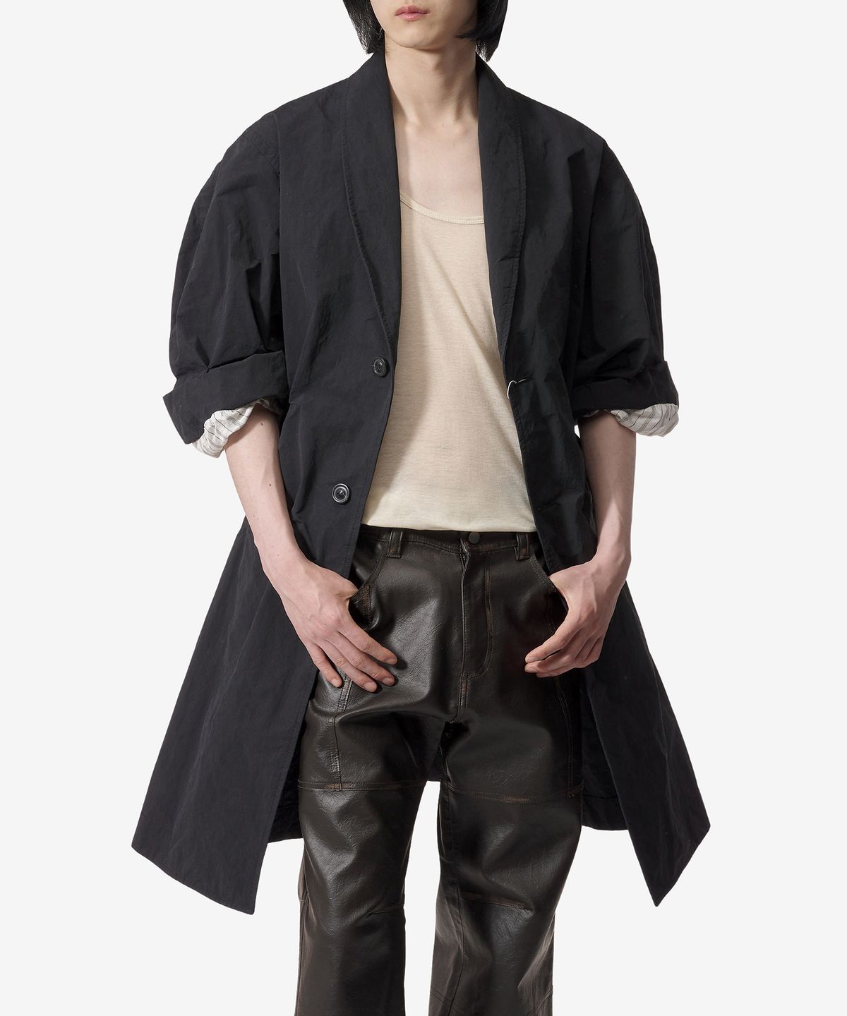 메종 마르지엘라(MAISON MARGIELA) 하드 나일론 코트 - 블랙 / S67AA0055M35044900