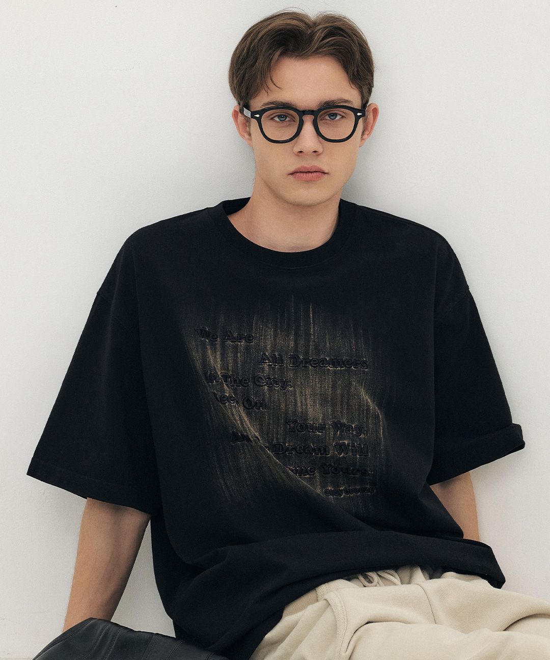 citybreeze☆MOMENT LETTERING SHORT SLEEVE T-SHIRT MUSINSA | CITYBREEZE Lettering short sleeve t-shirt_BLACK
