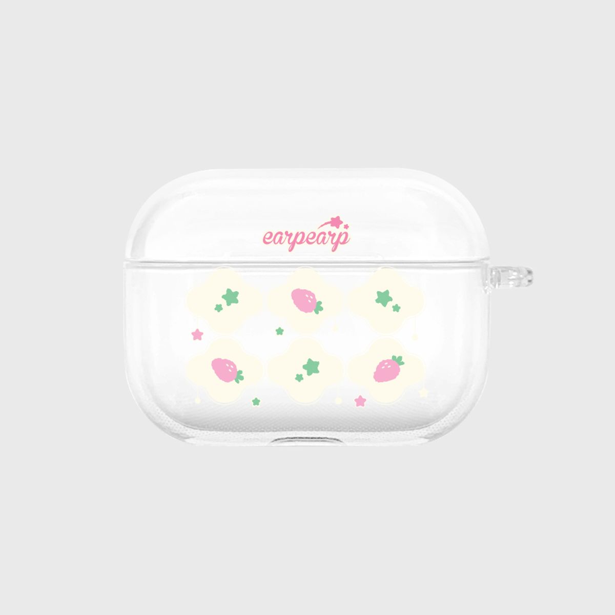어프어프(EARPEARP) 스트로베리 스타 패턴(에어팟프로-클리어하드)
