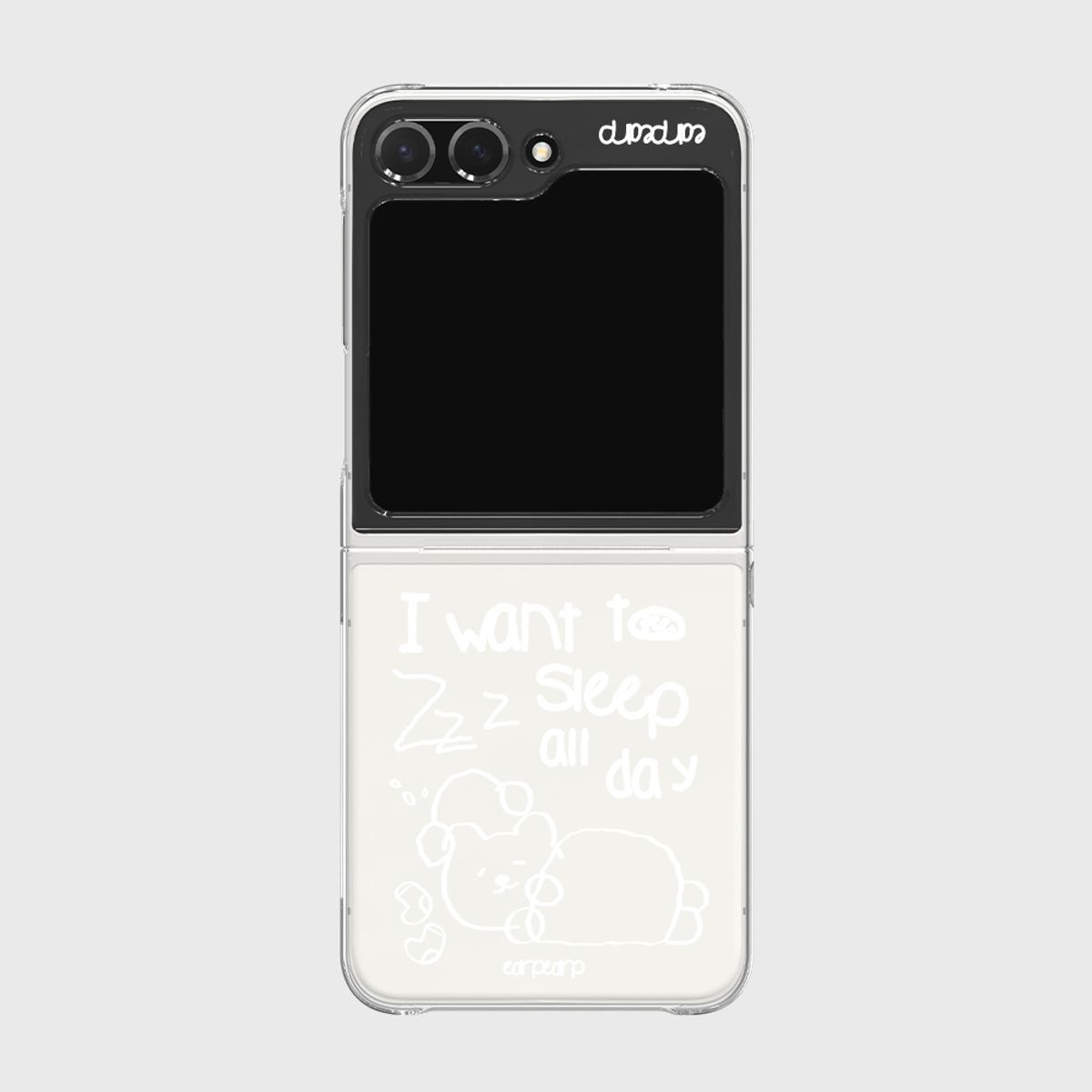 어프어프(EARPEARP) 잠꾸러기 코비-WHITE(Z플립-클리어하드)