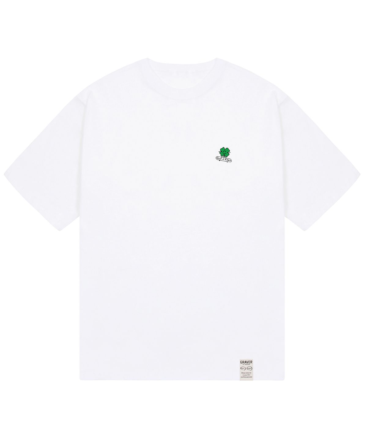그레이버(GRAVER) [UNISEX-24]스몰 클로버보드 반팔티_화이트