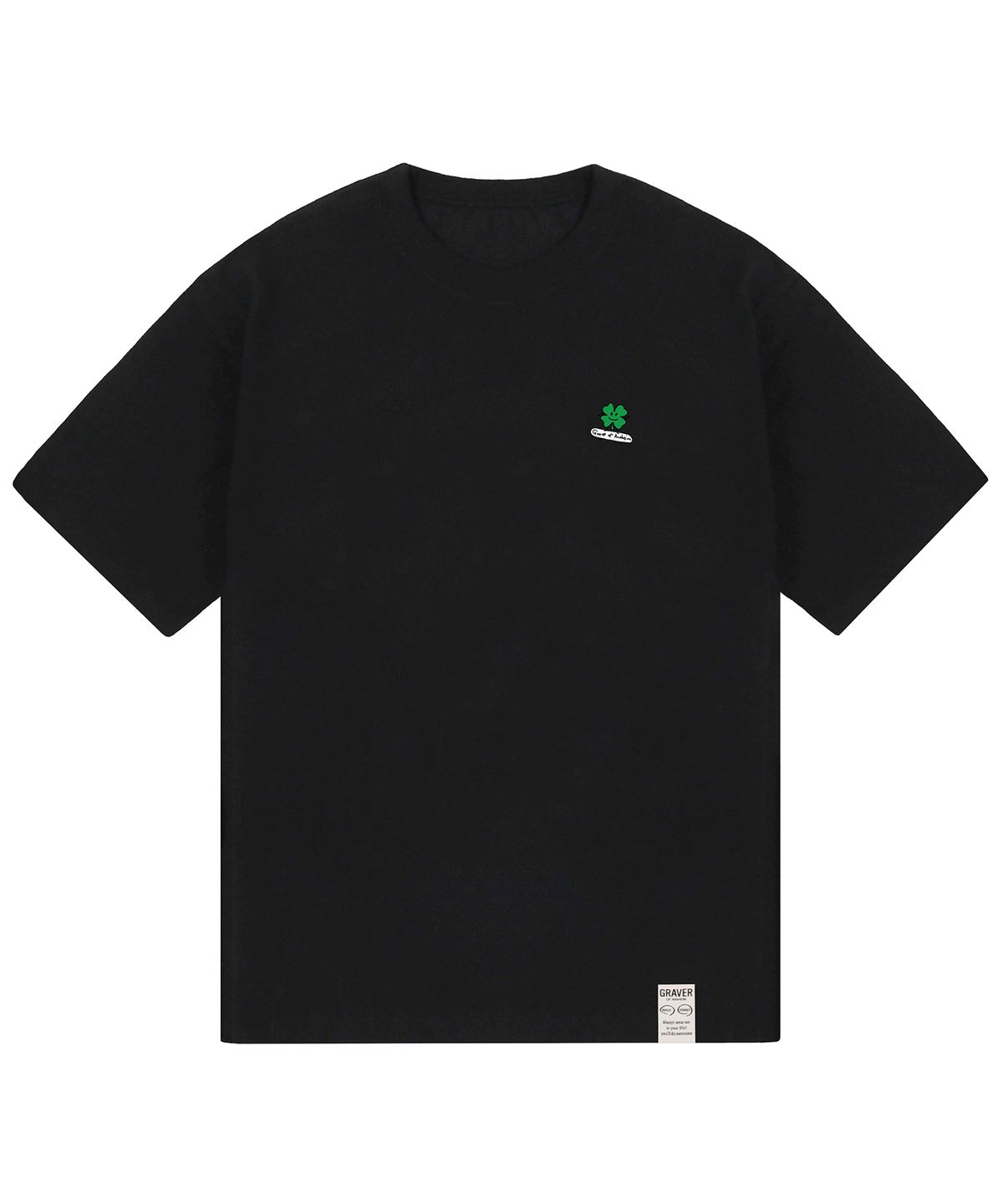 그레이버(GRAVER) [UNISEX-24]스몰 클로버보드 반팔티_블랙