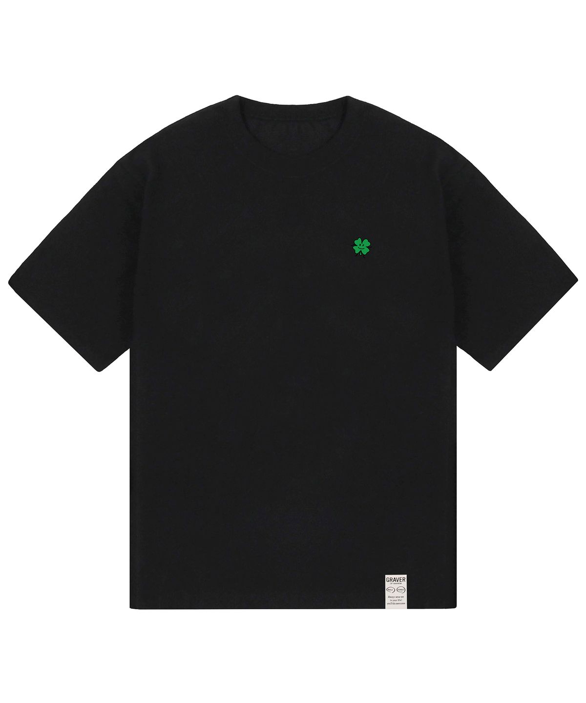 그레이버(GRAVER) [UNISEX-24]드로잉클로버 반팔티_블랙