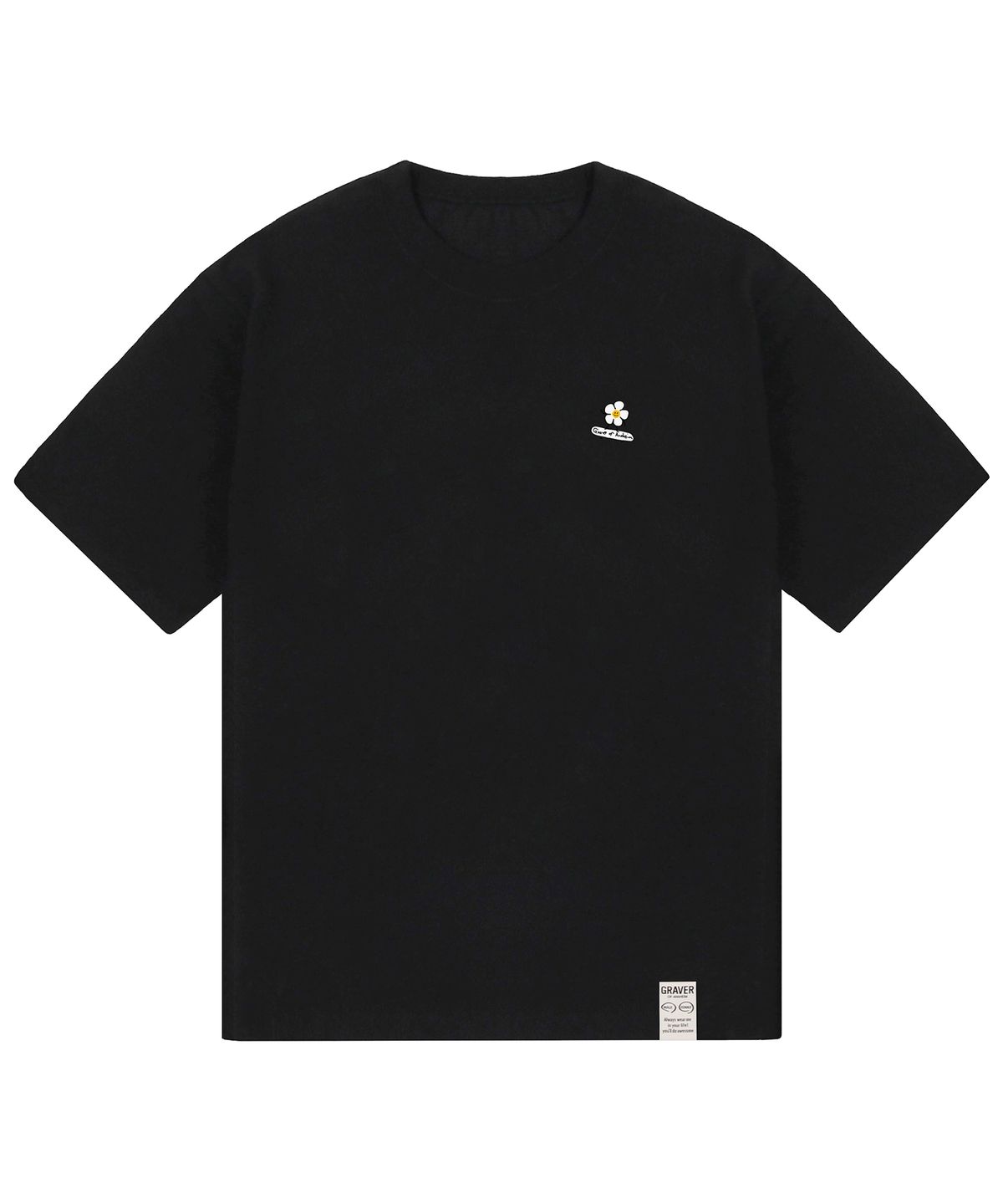그레이버(GRAVER) [UNISEX-24]스몰 플라워보드 반팔티_블랙