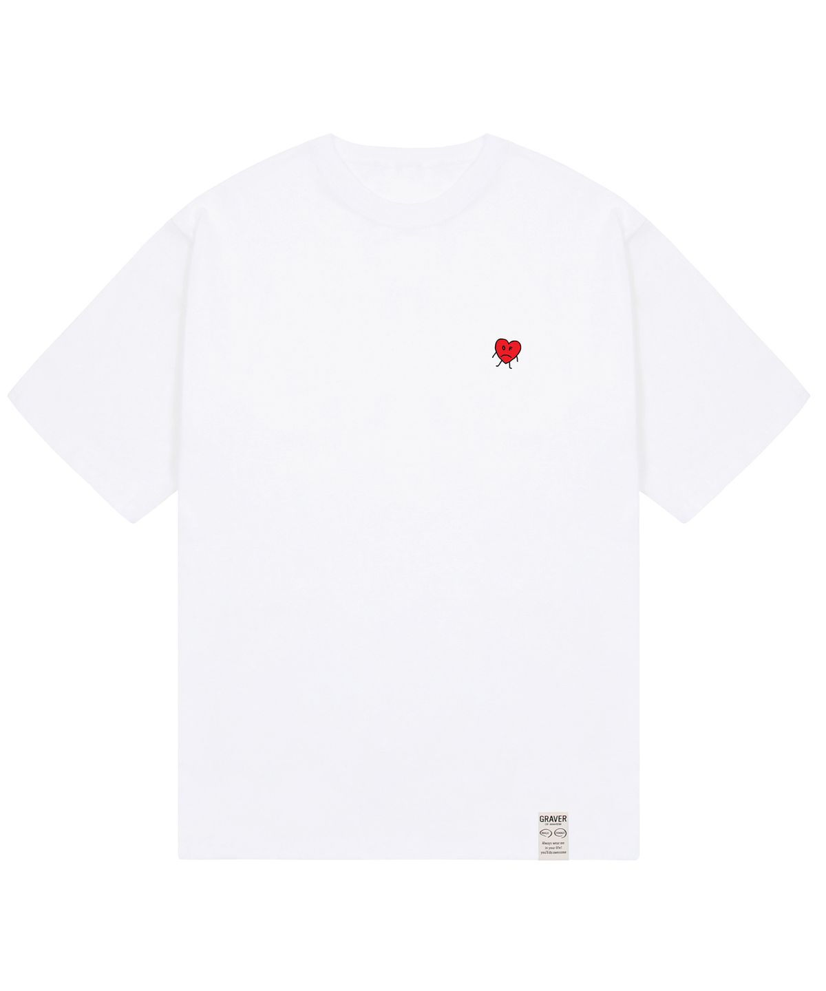 그레이버(GRAVER) [UNISEX-24]드로잉하트 반팔티_화이트