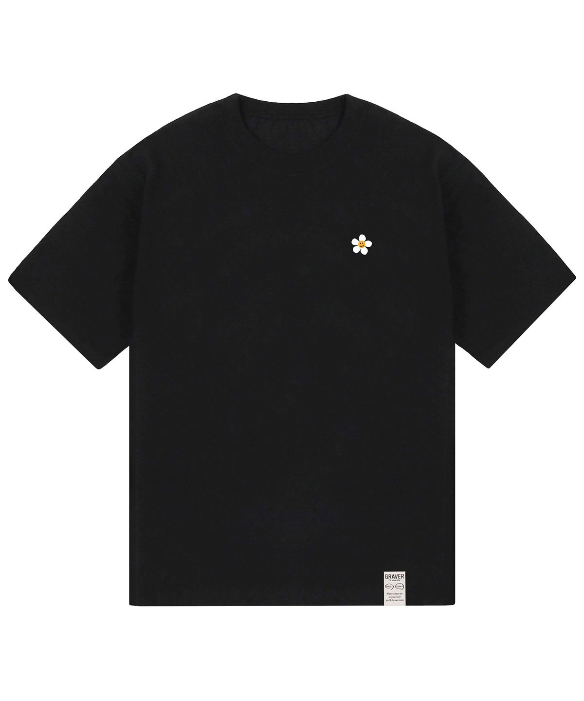 그레이버(GRAVER) [UNISEX-24]스몰 플라워 도트 반팔티_블랙