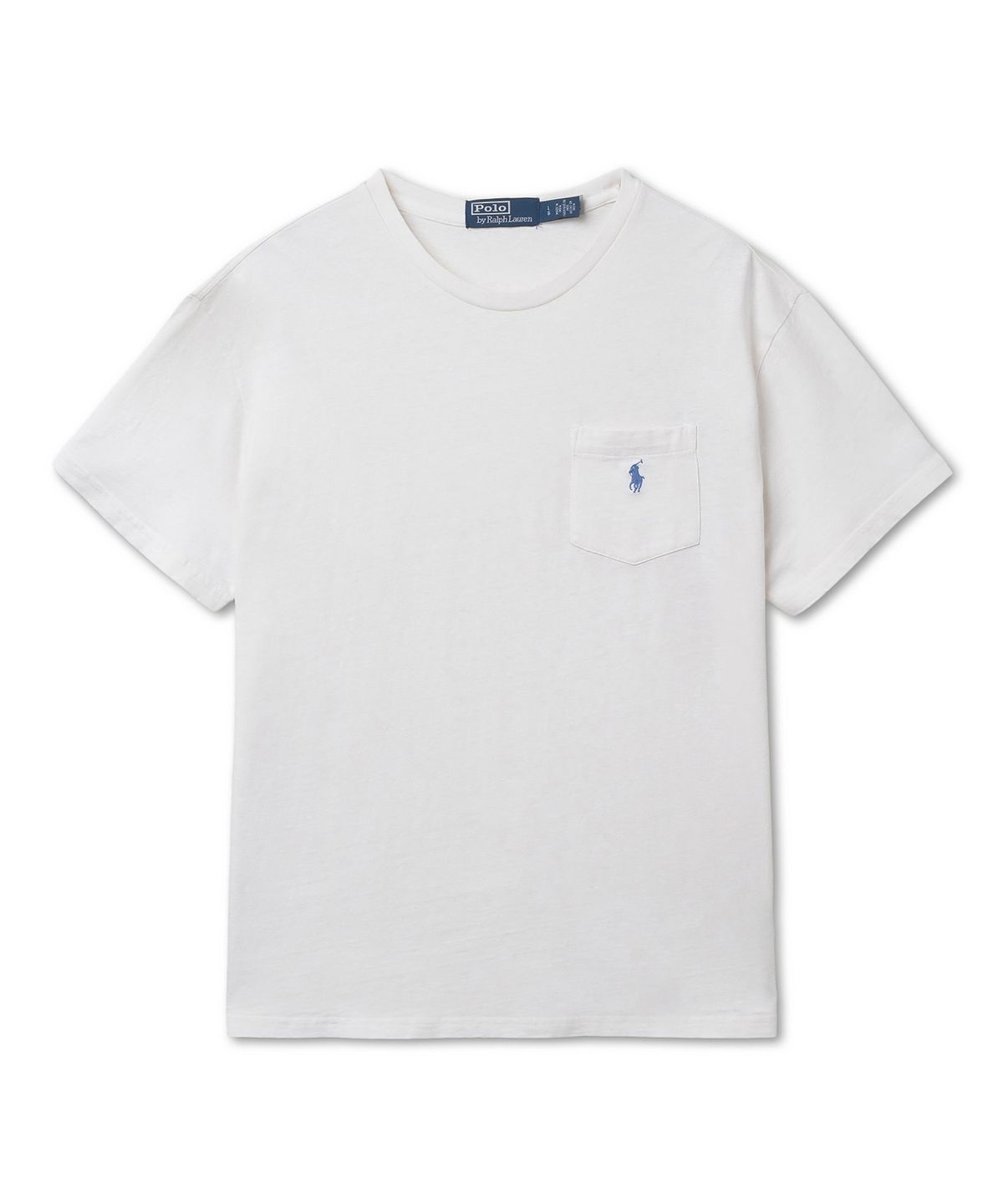 폴로 랄프 로렌(POLO RALPH LAUREN) 클래식핏 코튼 린넨 포켓 티셔츠 - 화이트