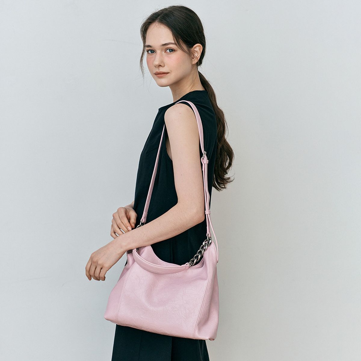 웬스데이딜라잇(WEDNESDAY DELIGHT) WD_Crumple shoulder bag_PINK