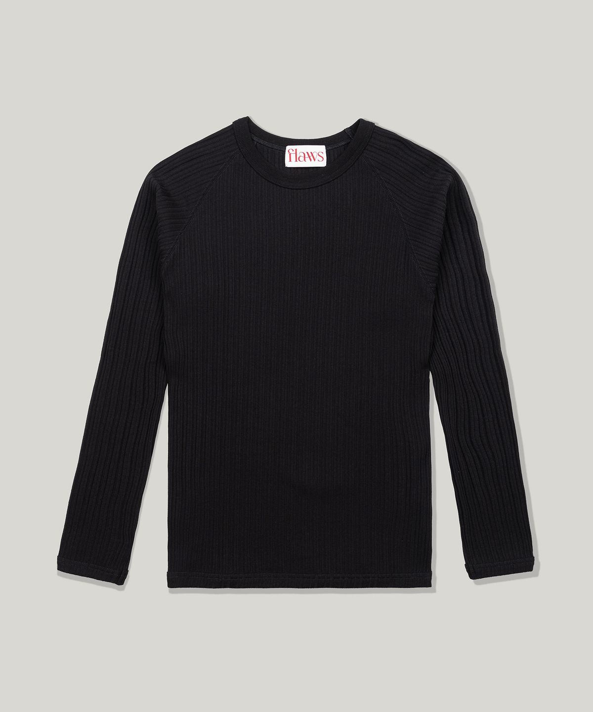 플로즈룸(FLAWSROOM) Ribbed Slim Long Sleeve [BLACK]