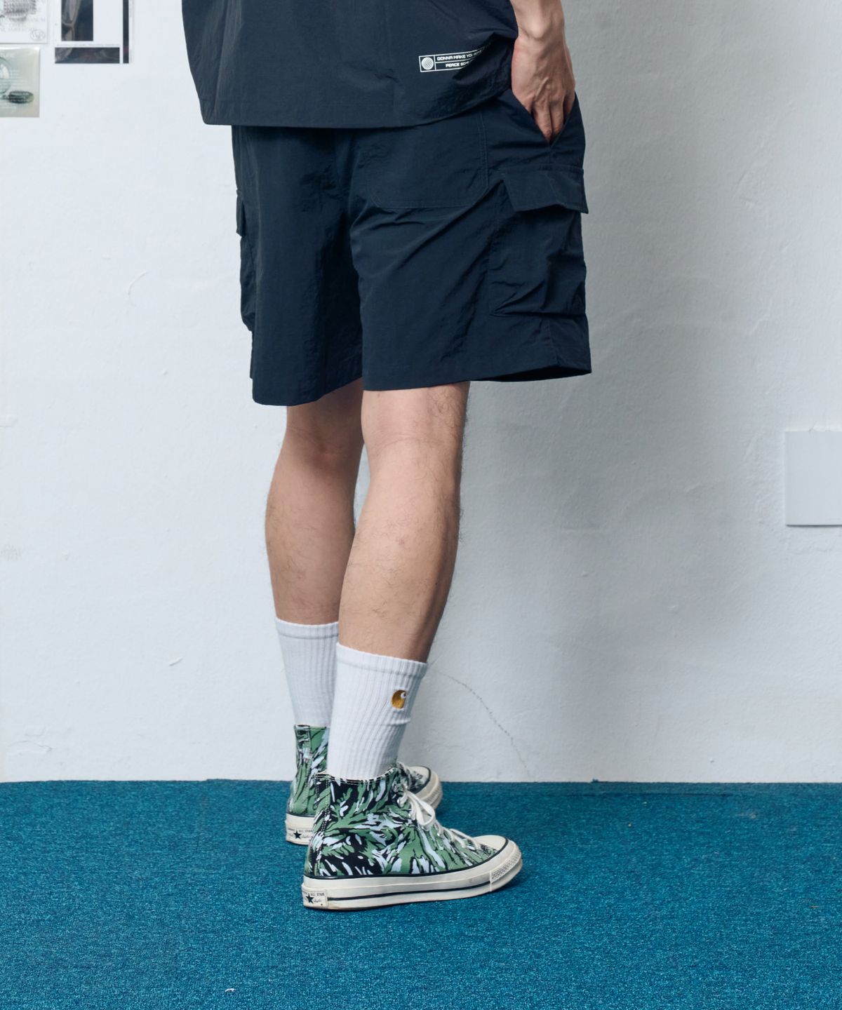 와일드락(WILDROCK) 나일론 타슬란 카고 쇼츠_블랙