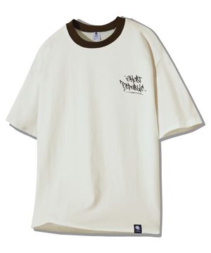 스트릿 오버핏 반팔 티셔츠 GT-367_크림(브라운)