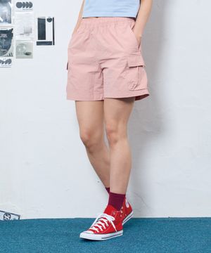 나일론 타슬란 카고 쇼츠_핑크