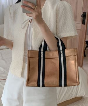 book tote bag 013 foil brown