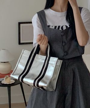 book tote bag 014 foil silver