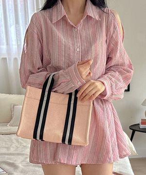 book tote bag 016 gingham orange