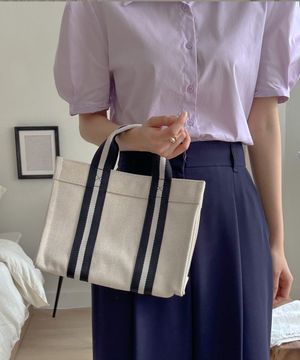 book tote bag 017 gingham beige