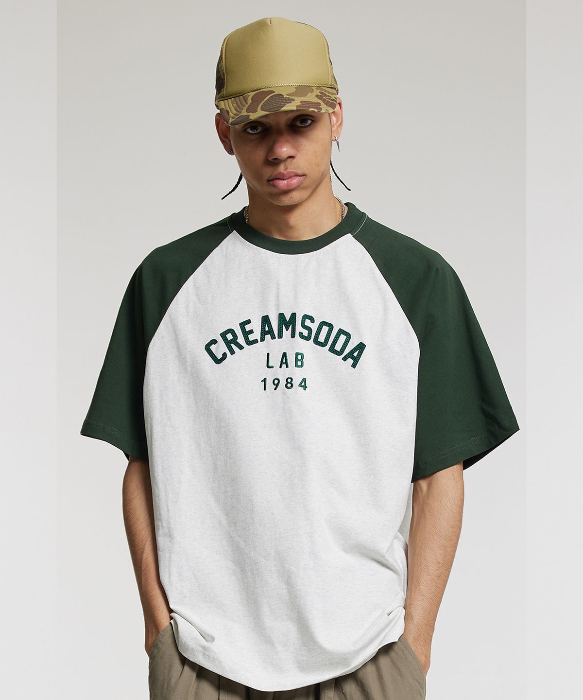 크림소다랩(CREAM SODA LAB) CRSDL 나그랑 반팔티 그린