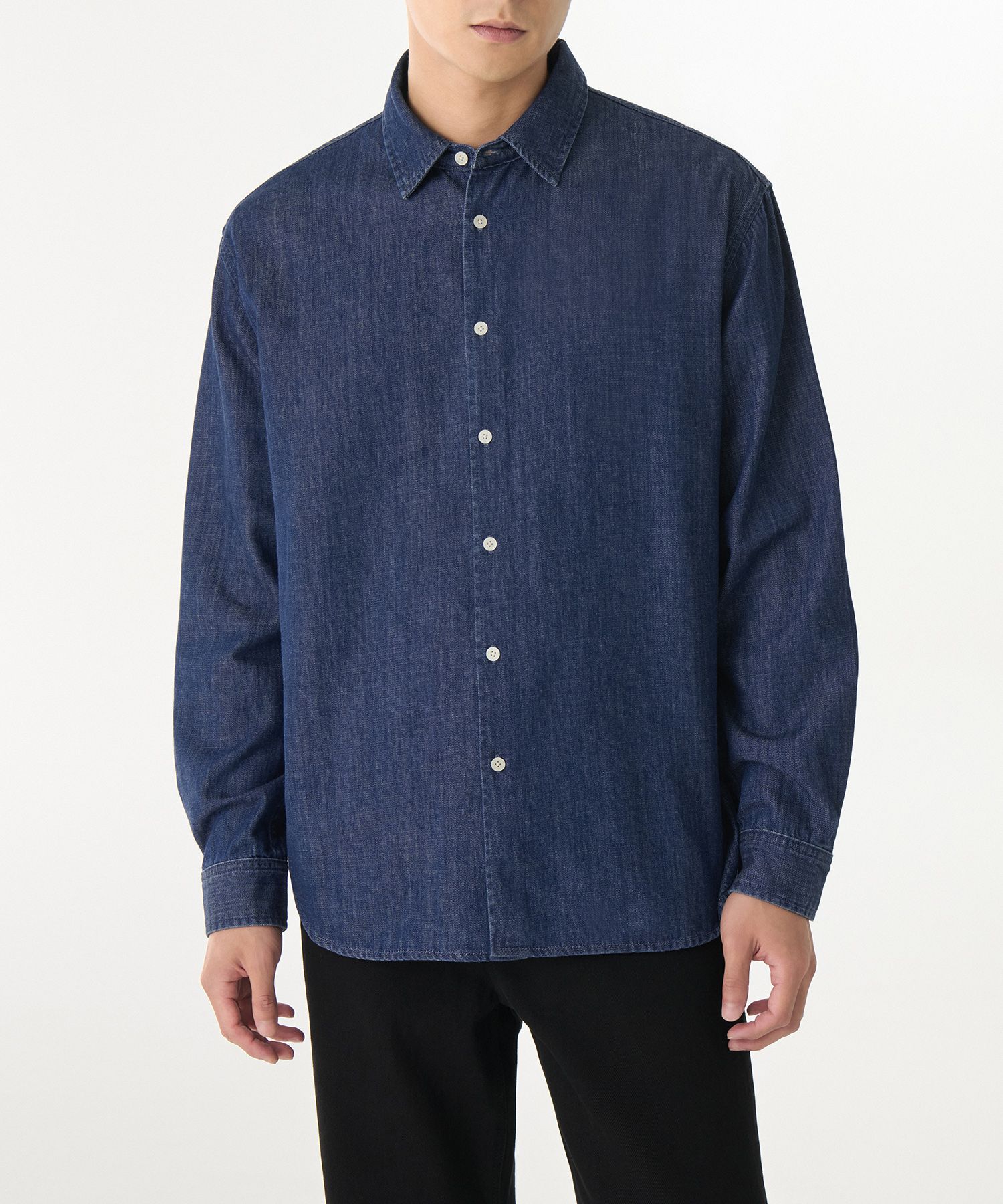 MUSINSA | MUSINSA STANDARD Relaxed Denim Shirt [Indigo]
