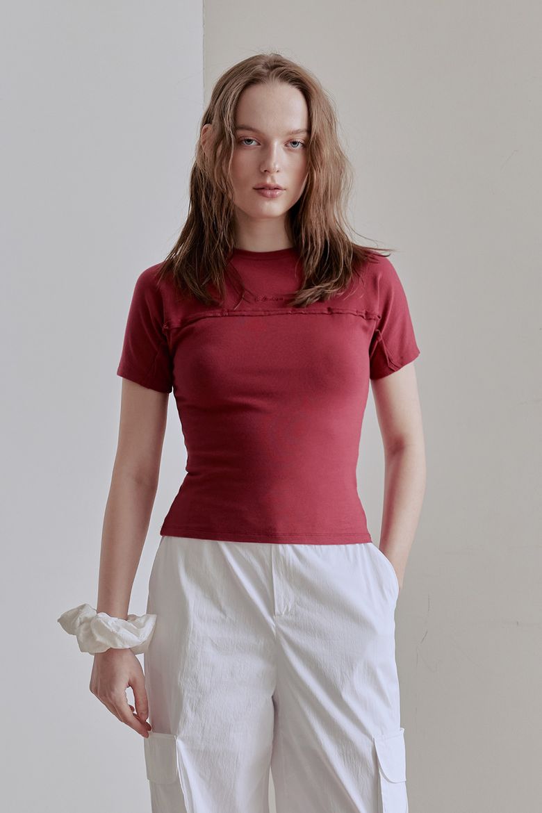 RAW CUT LINE HALF TOP (CURRANT)