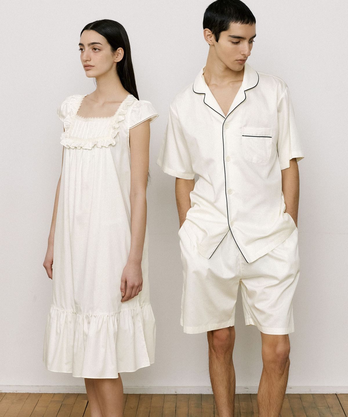 조스라운지(JO'S LOUNGE) (couple) Classic Cotton Short Pajama Set + One-piece 001