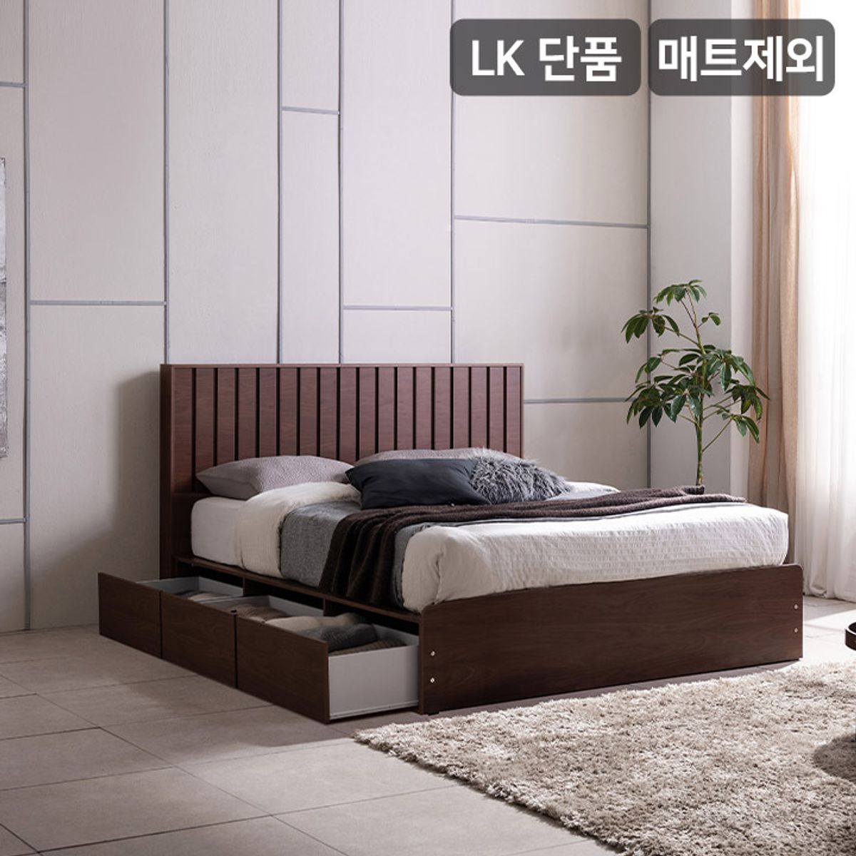 삼익가구(SAMICK) 레온 프리미엄 빅수납 호텔 침대(매트제외-라지킹)