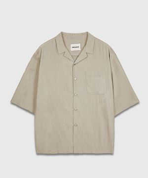 리사이클 오픈 카라 셔츠_베이지