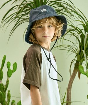 KIDS TAG DENIM BUCKET HAT - INDIGO