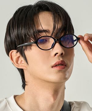 MEN 라운드 뿔테 블루라이트 차단 안경 글라스 [RDBB]