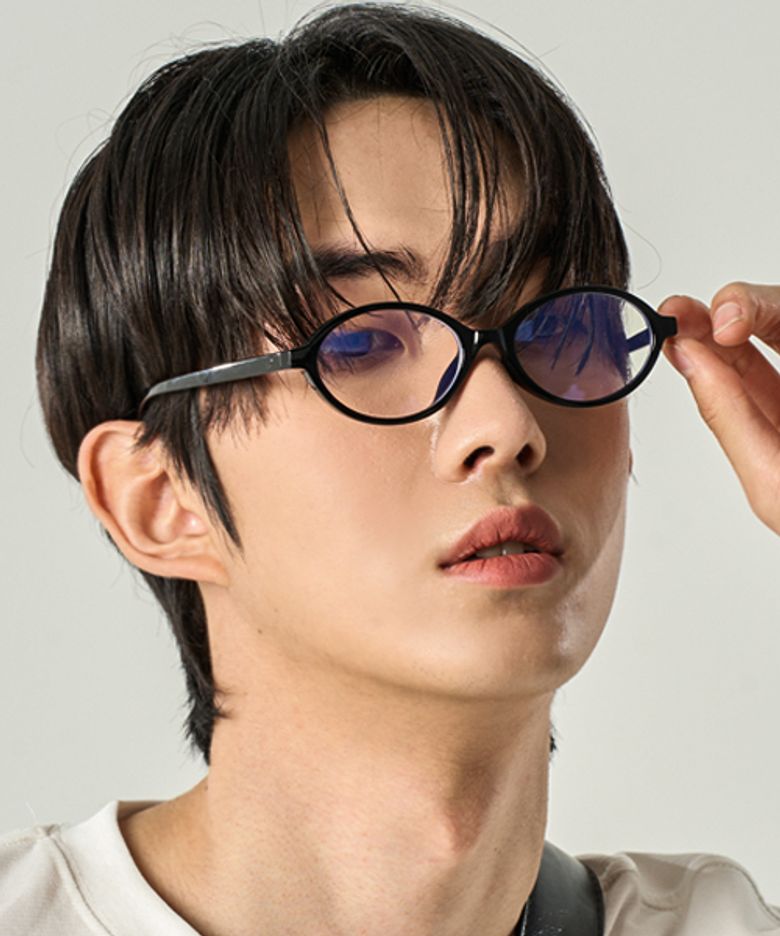MEN 라운드 뿔테 블루라이트 차단 안경 글라스 [RDBB]