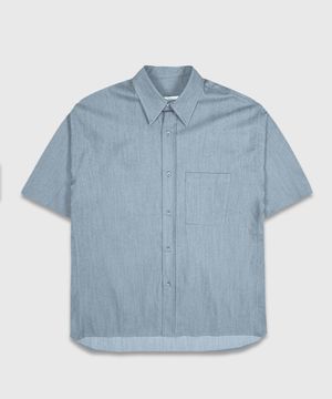 캠퍼 데님 슬립 셔츠_블루