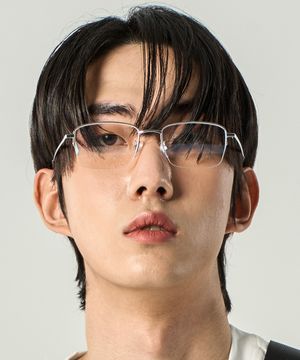 티타늄 긱시크 투명 블루레이 차단 실버테 글라스 안경 [SMDTG] MEN ver.