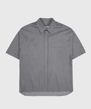 캠퍼 데님 슬립 셔츠_그레이