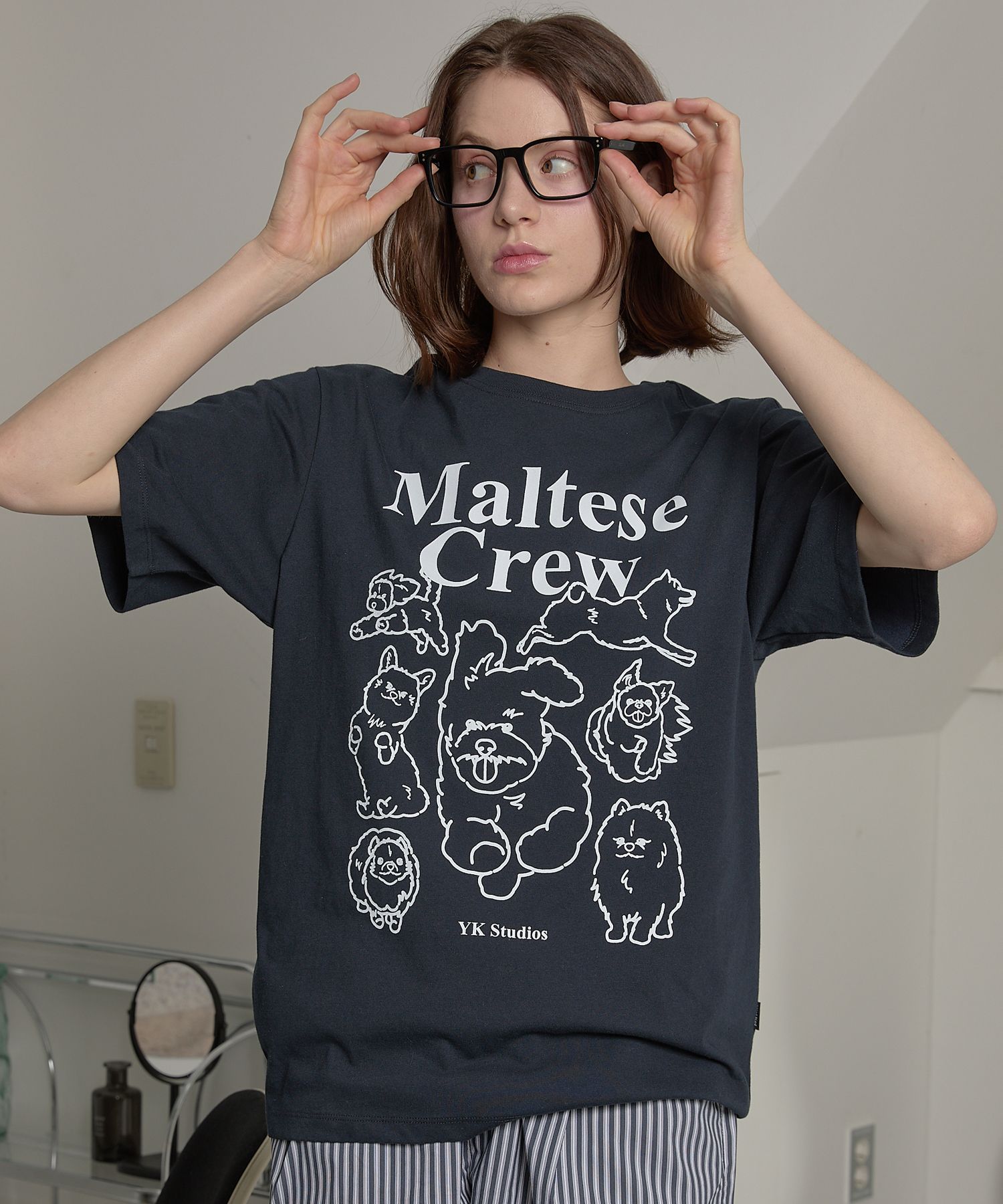 ★WAIKEI★ Maltese Crew Line Graphic Short Sleeve T-Shirt Pi MUSINSA | WAI KEI Maltese Crew Line Graphic Short-sleeved T