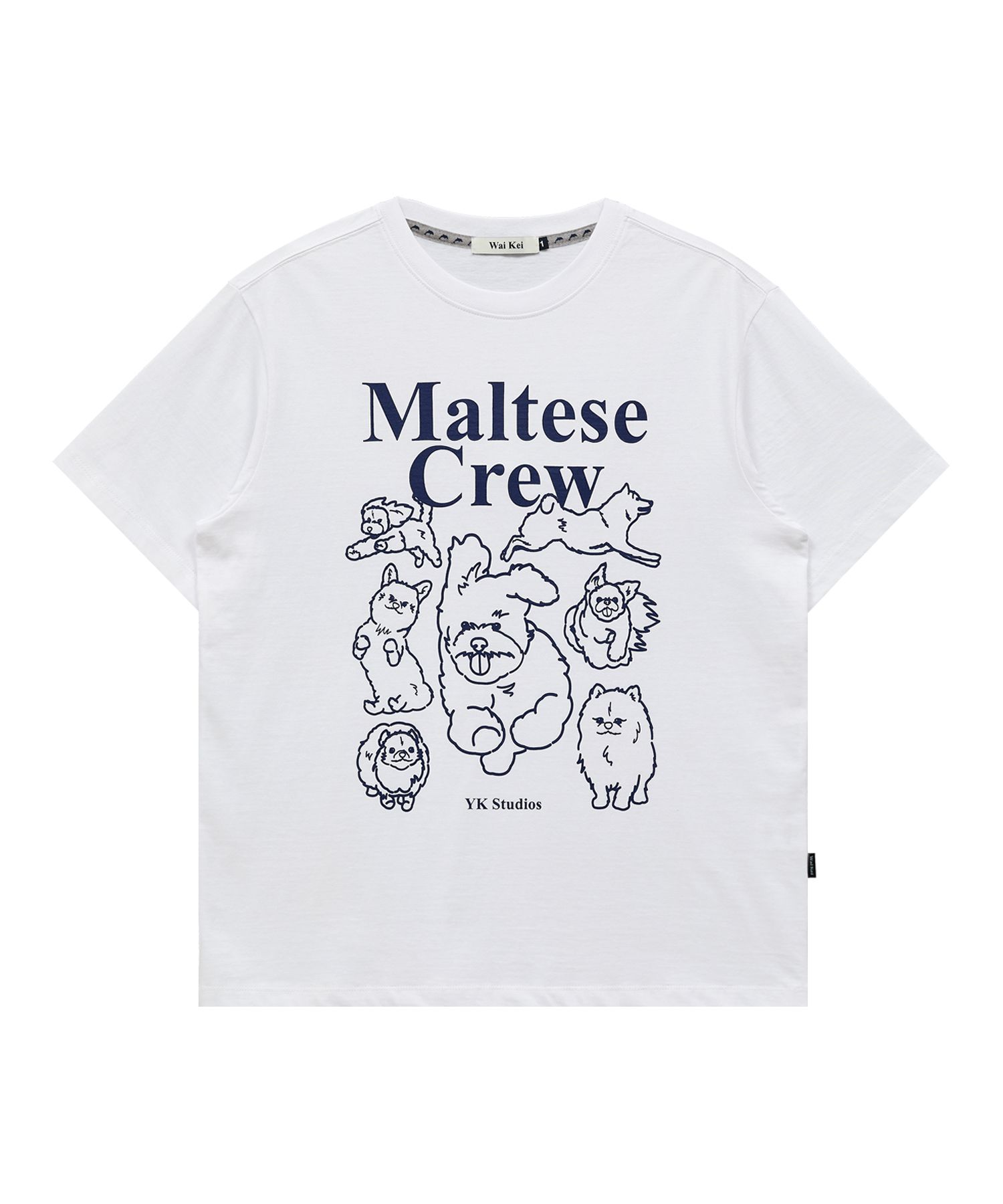 ★WAIKEI★ Maltese Crew Line Graphic Short Sleeve T-Shirt Wh MUSINSA | WAI KEI Maltese Crew Line Graphic Short-sleeved T