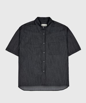 캠퍼 데님 슬립 셔츠_블랙