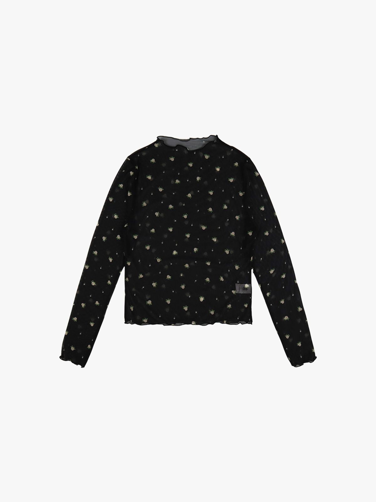 핑크파인애플(PINK PINEAPPLE) ROSE MESH TOP_BLACK