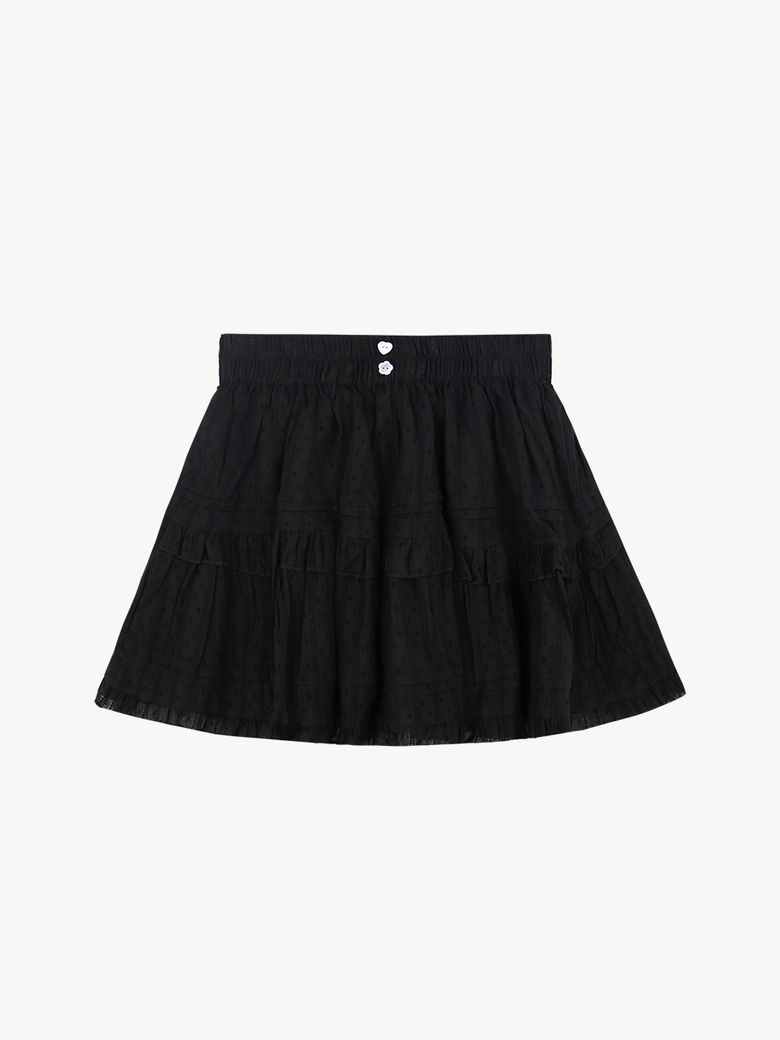 DOT FRILL SKIRT_BLACK