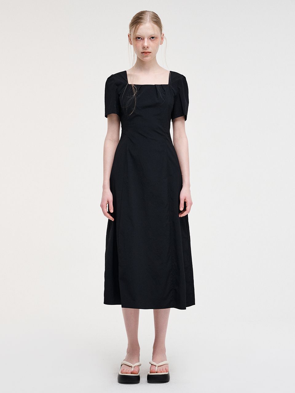 ワンピース ETMON Bolero Pintuck Dress, Cream 에트몽(ETMON)